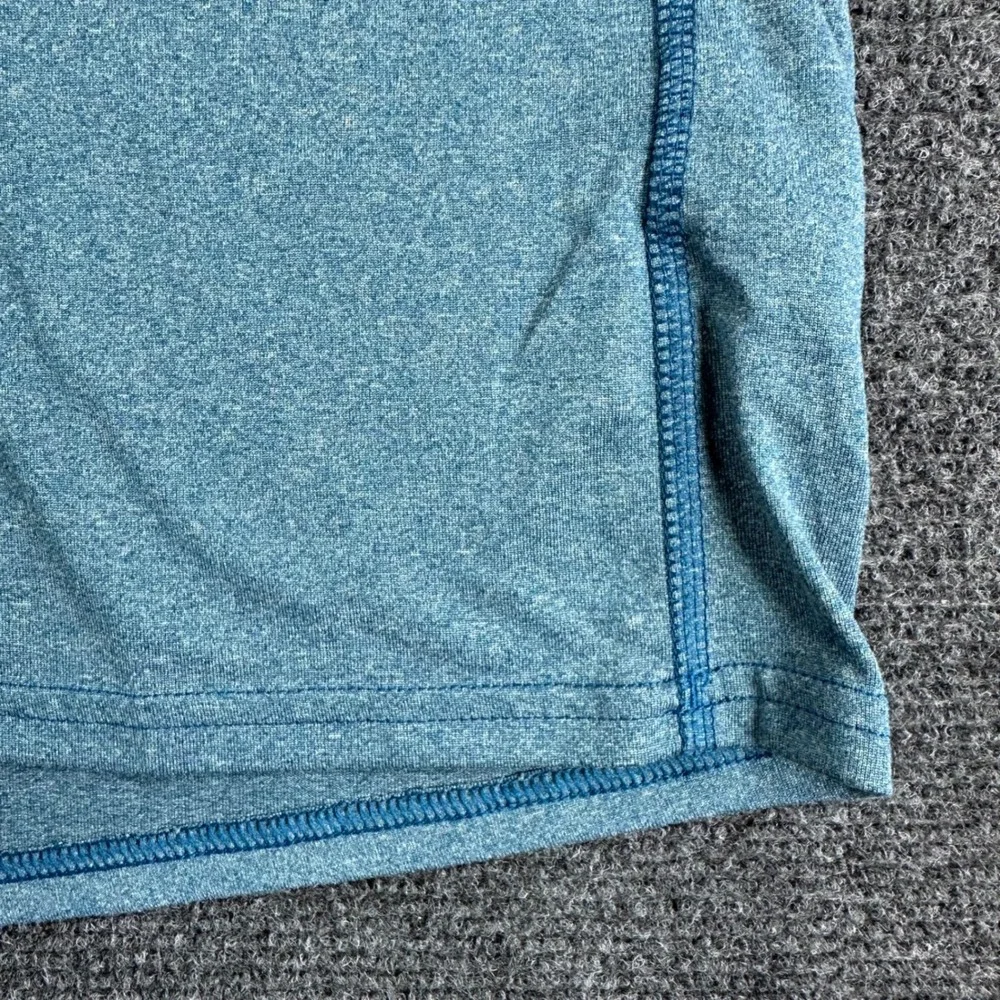 Adidas Pullover Mens L Large Blue Climalite Running 1/4 Zip Long Sleeve Shirt